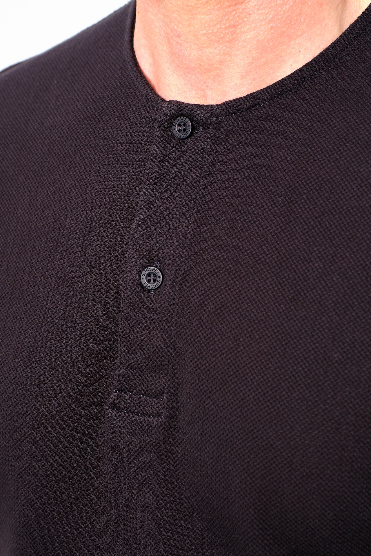 SUNSPEL - Shirt Henley RIVIERA| | black