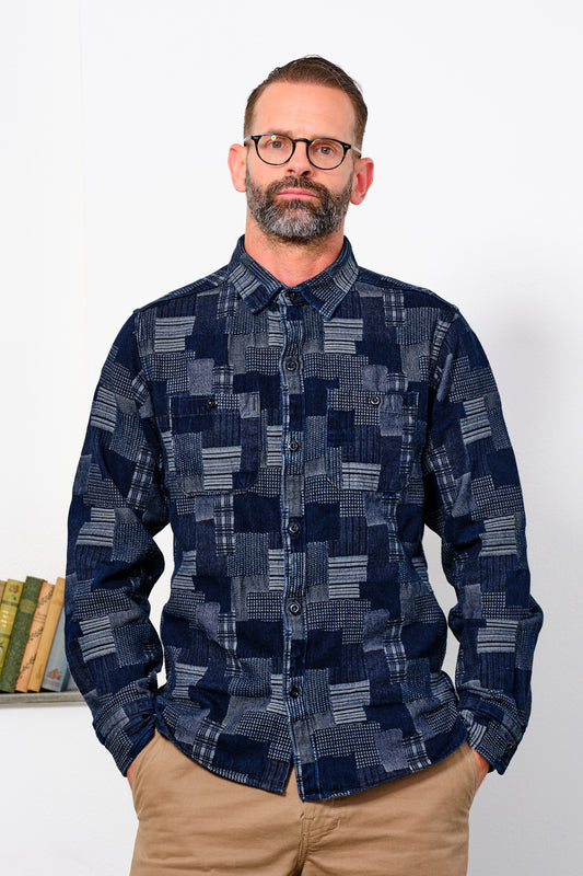 MOMOTARO - Hemd Patchwork Jaquard | ID