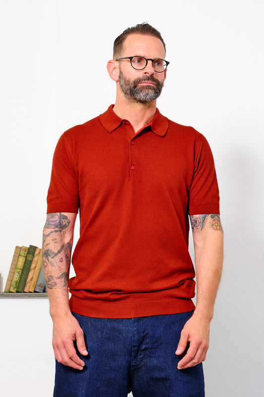 JOHN SMEDLEY - Polo ROTH | baked red