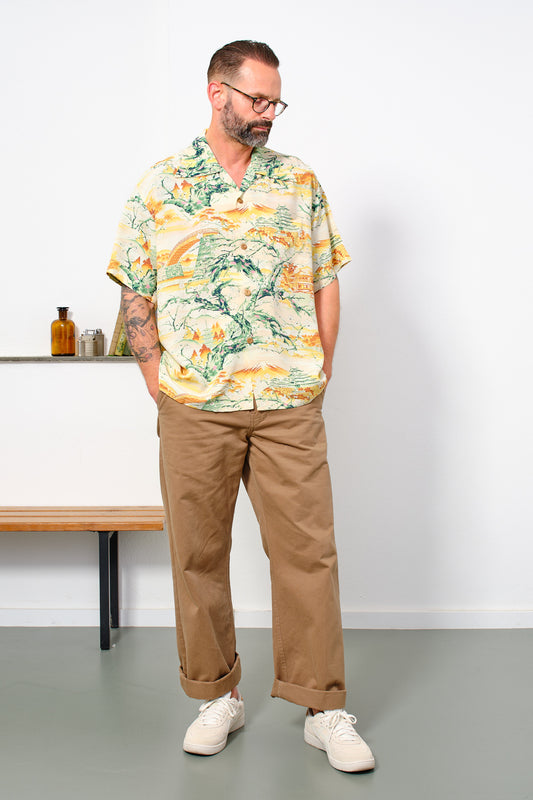 SUN SURF - Aloha Shirt "Scenery of Japan" | yellow