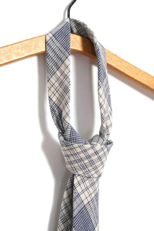 HANSEN - Krawatte TIE | ecru navy checks