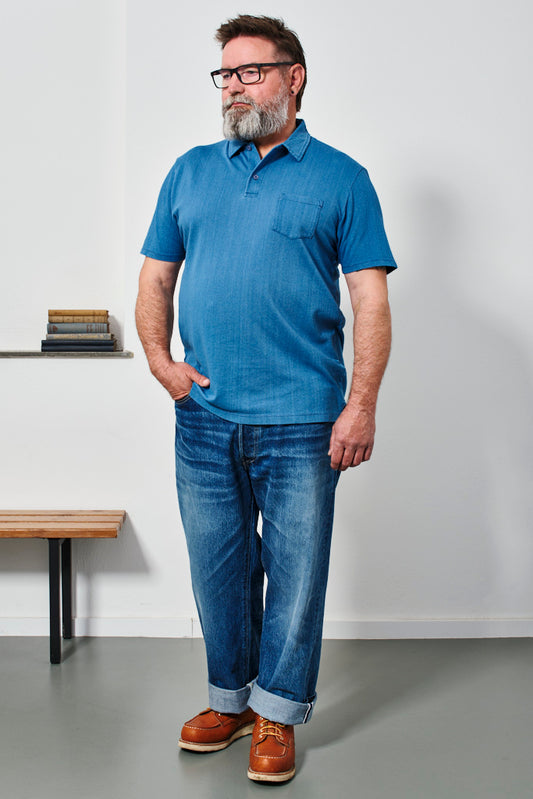 SUNSPEL - Polo Shirt RIVIERA | mid indigo wash