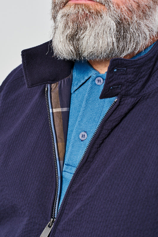 BARACUTA - Jacke G9 in SEERSUCKER | navy