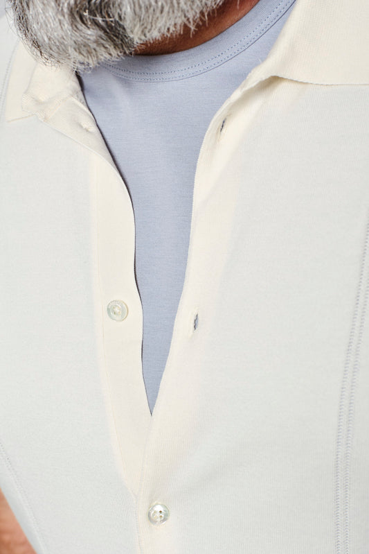 BARACUTA - Knit Polo HORATIO | ivory