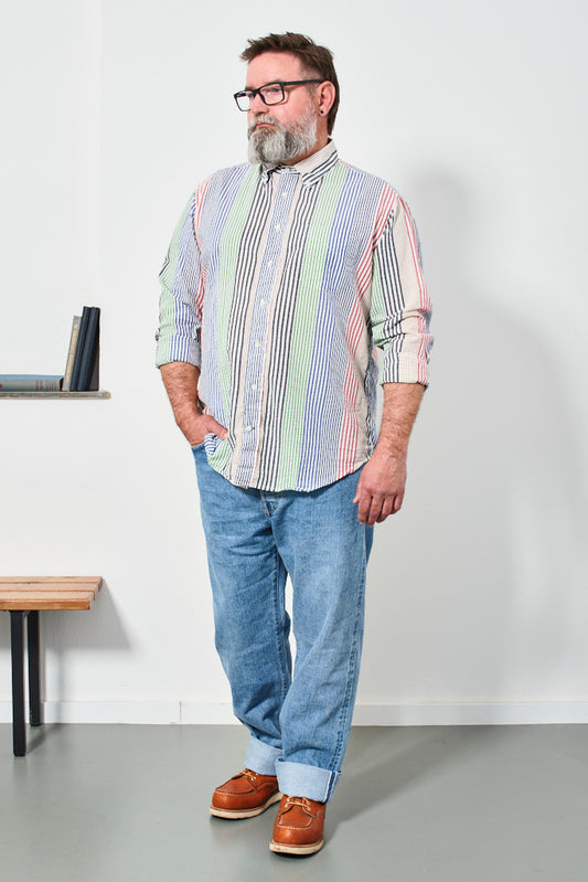 GITMAN - Hemd Multi-Striped SEERSUCKER