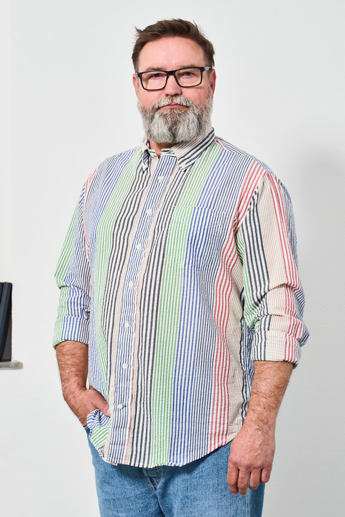 GITMAN - Hemd Multi-Striped SEERSUCKER