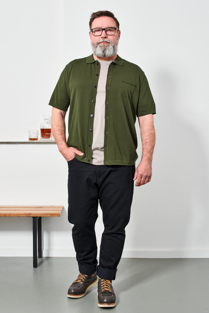 G.R.P. - Polo TEC 1 FULL BUTTON | dark green