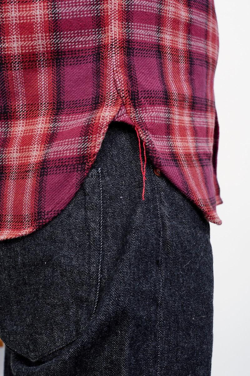 SUGAR CANE / Twill Check Work Shirt / red (Detail)