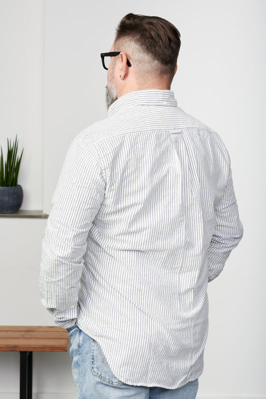 GITMAN - Hemd STRIPED BRUSHED FALL OXFORD | Button Down | blue