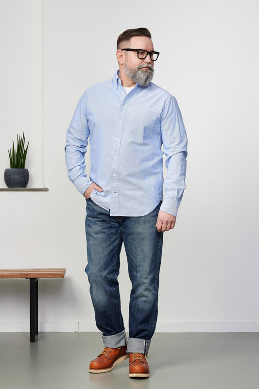 GITMAN - Hemd Classic Oxford | Button-Down | blue