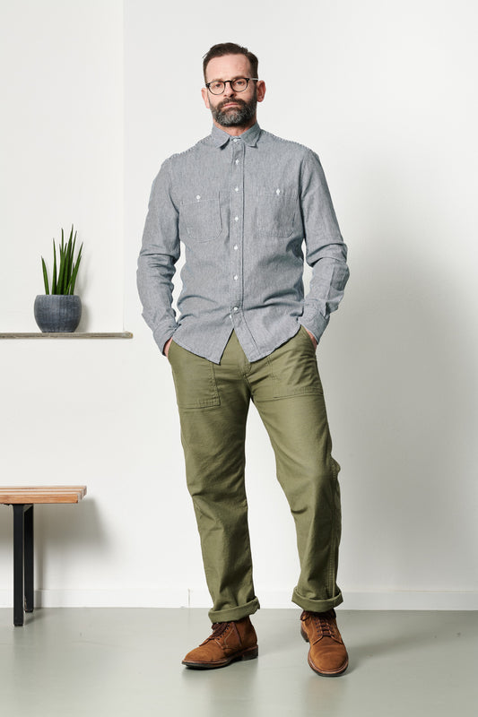 GITMAN - Hemd RAILROAD STRIPE DENIM | stripe