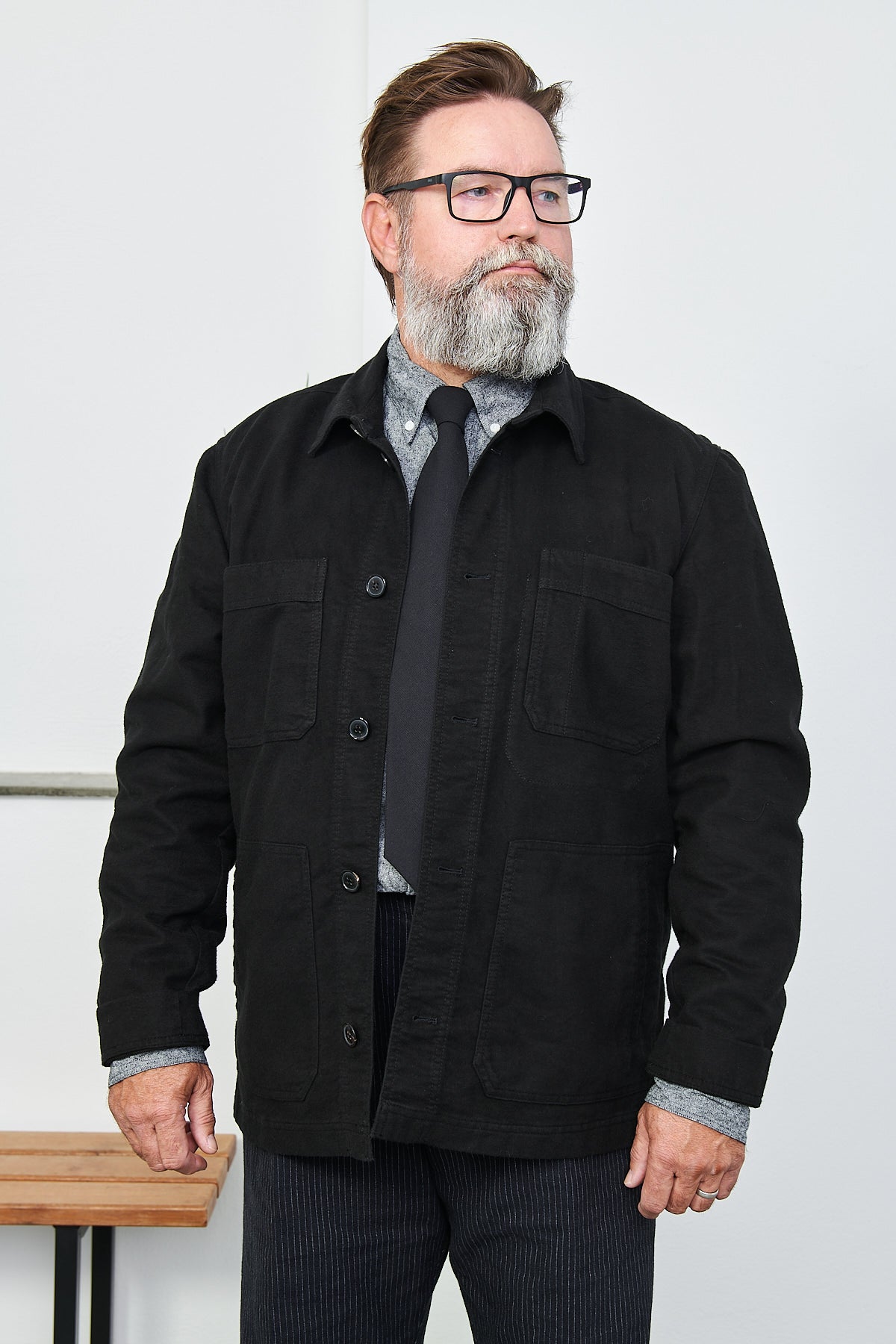 HANSEN - Refined Work Jacket BERTRAM | black