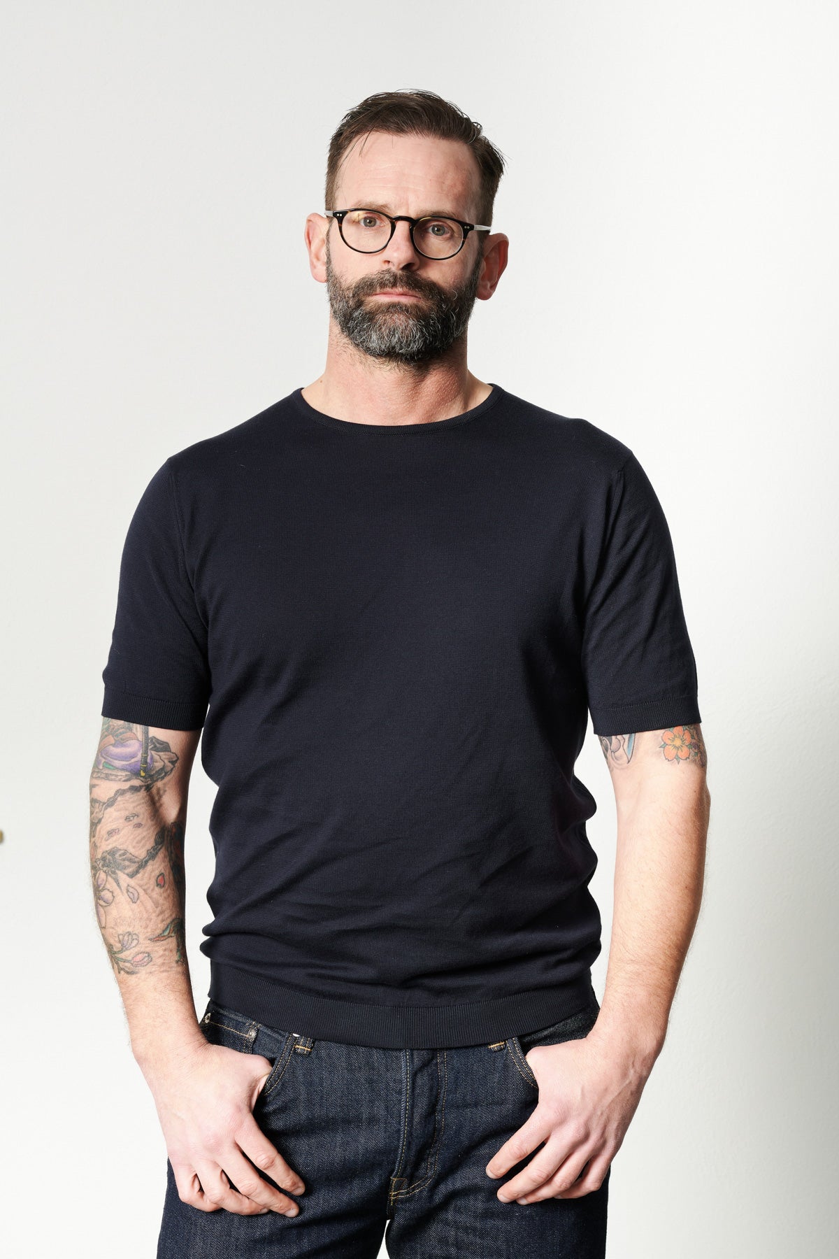 JOHN SMEDLEY - Shirt BELDEN | navy