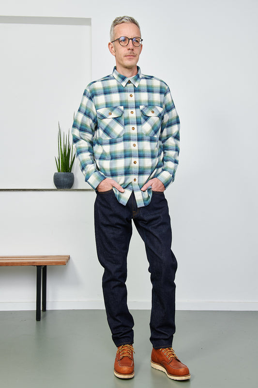 PENDLETON - Hemd Burnside Shirt | cream green blue plaid