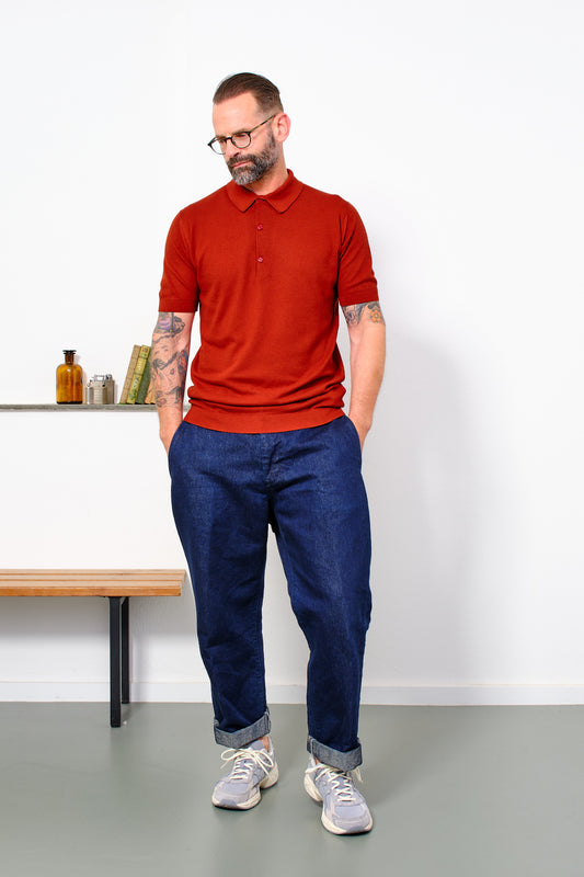 JOHN SMEDLEY - Polo ROTH | baked red