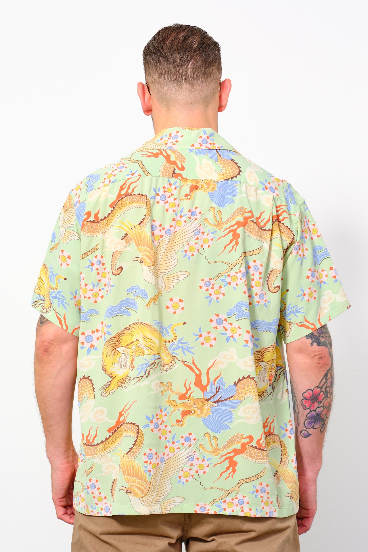 SUN SURF - Aloha Shirt "The Triangular Fight" | green