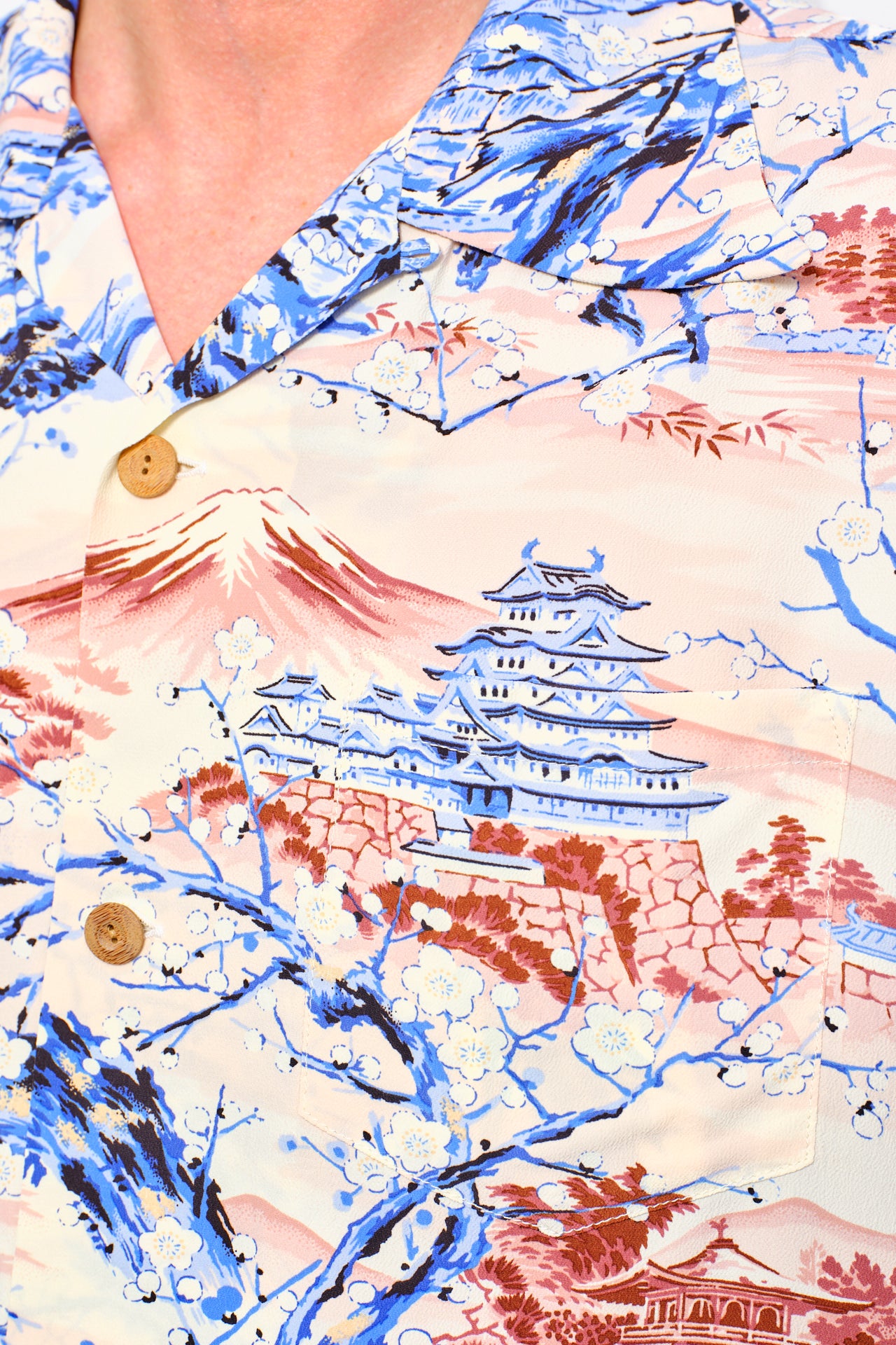 SUN SURF - Aloha Shirt "Scenery of Japan" | brown