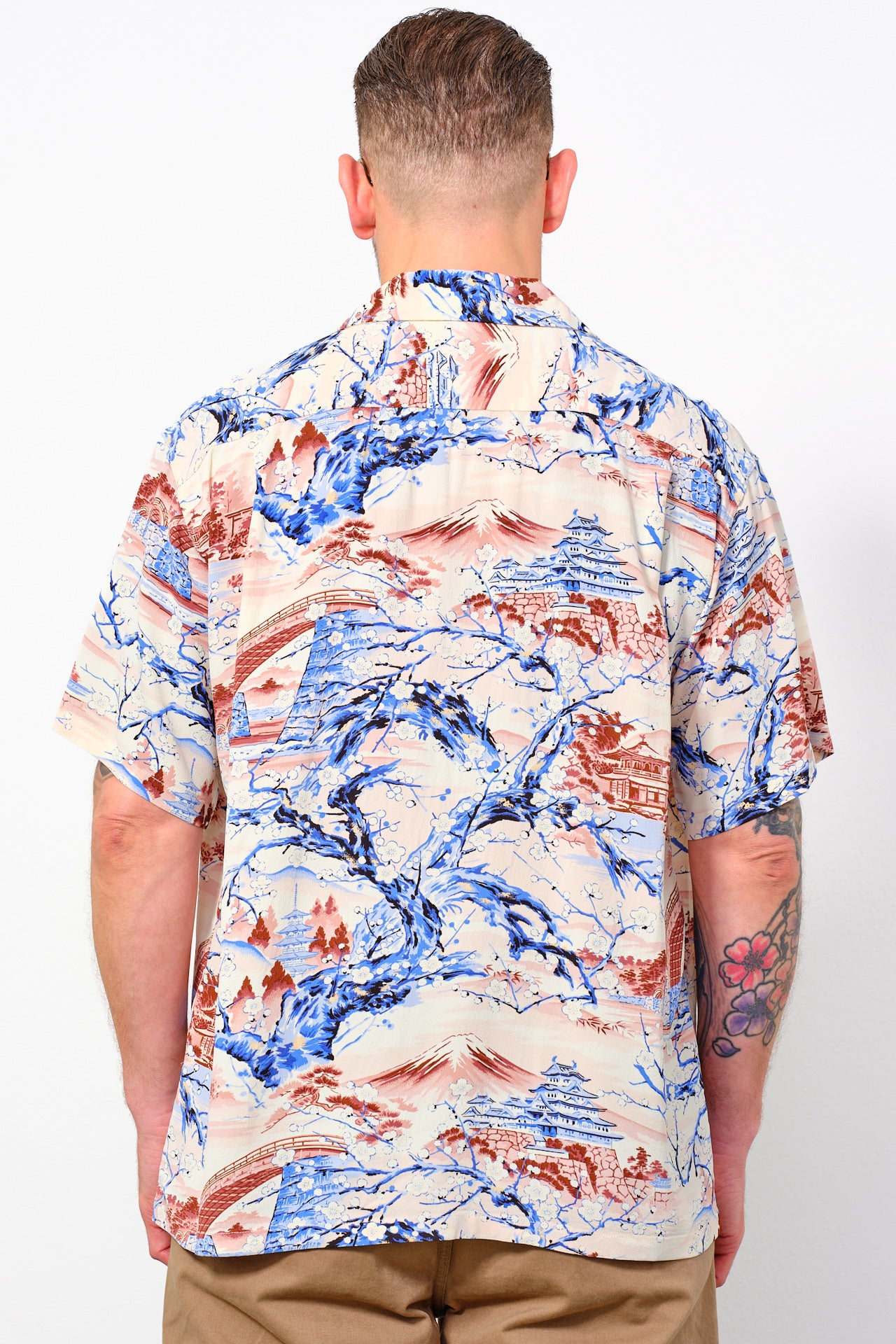 SUN SURF - Aloha Shirt "Scenery of Japan" | brown