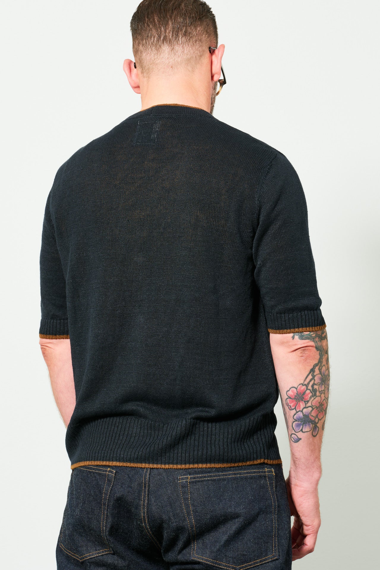 MAX ROHR - Cardigan Short-Sleeve MAX 1 | blue-tobacco