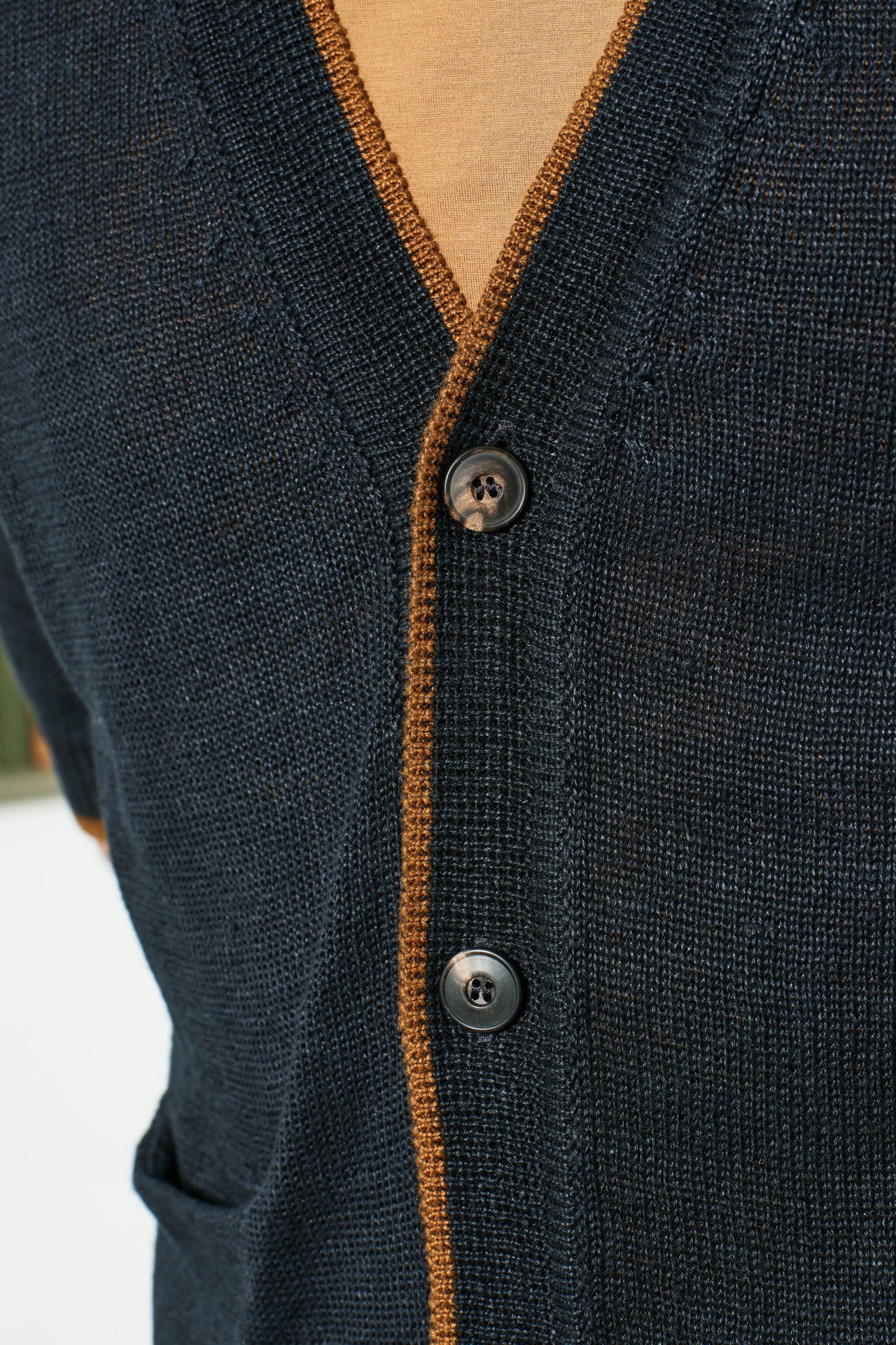 MAX ROHR - Cardigan Short-Sleeve MAX 1 | blue-tobacco