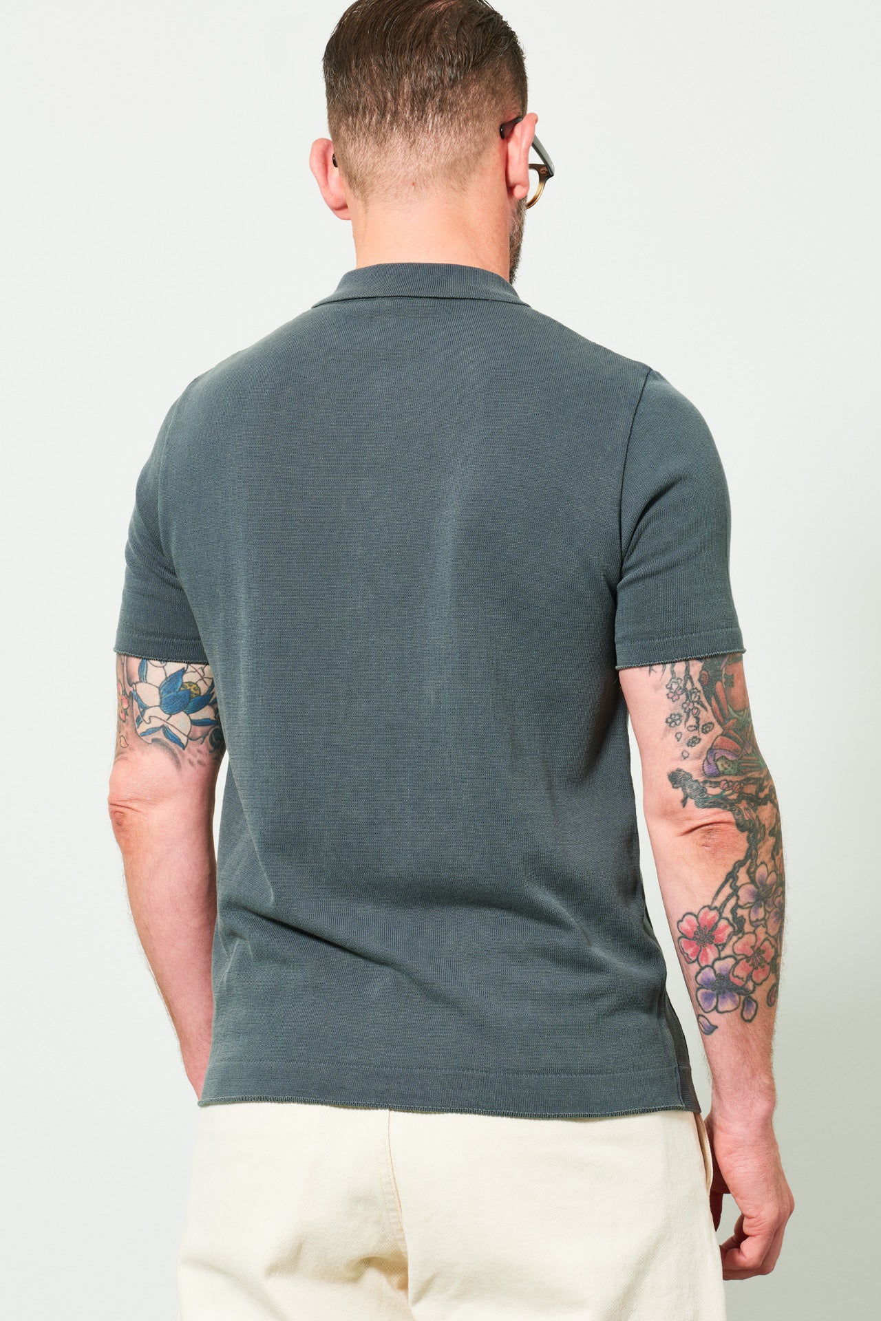 G.R.P. - Polo-Shirt OPEN POLO SHORTSLEEVE | blue-oil-tobacco
