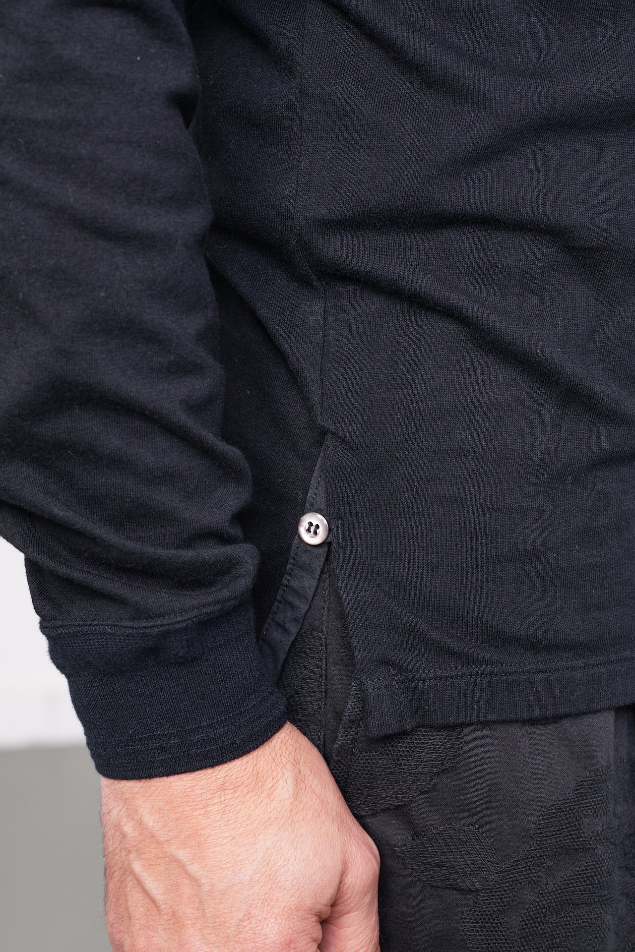 HANSEN - Longsleeve Henley JONAS | black