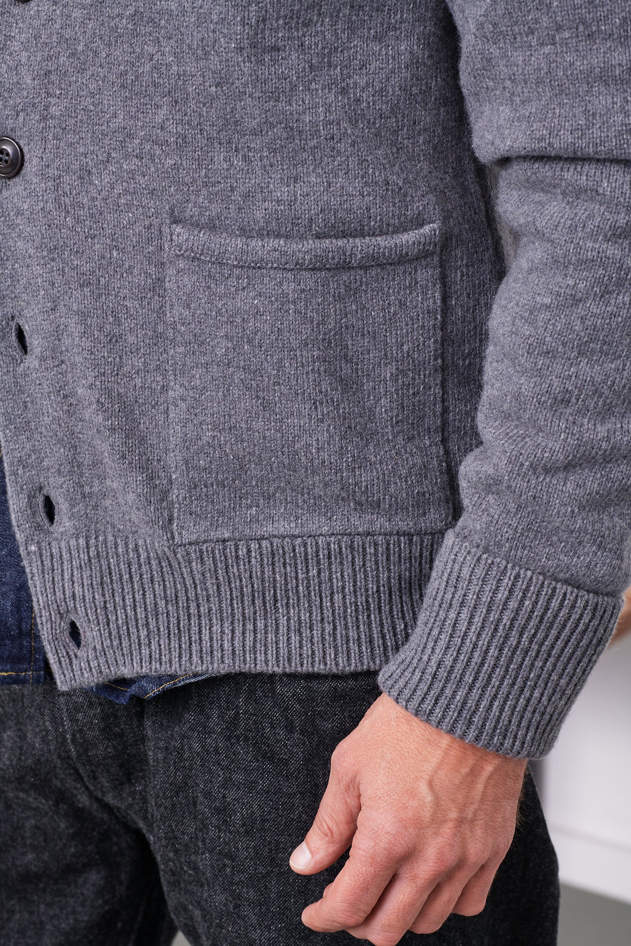 G.R.P. - Shawl Collar Cardigan TEC RA 7 | grey