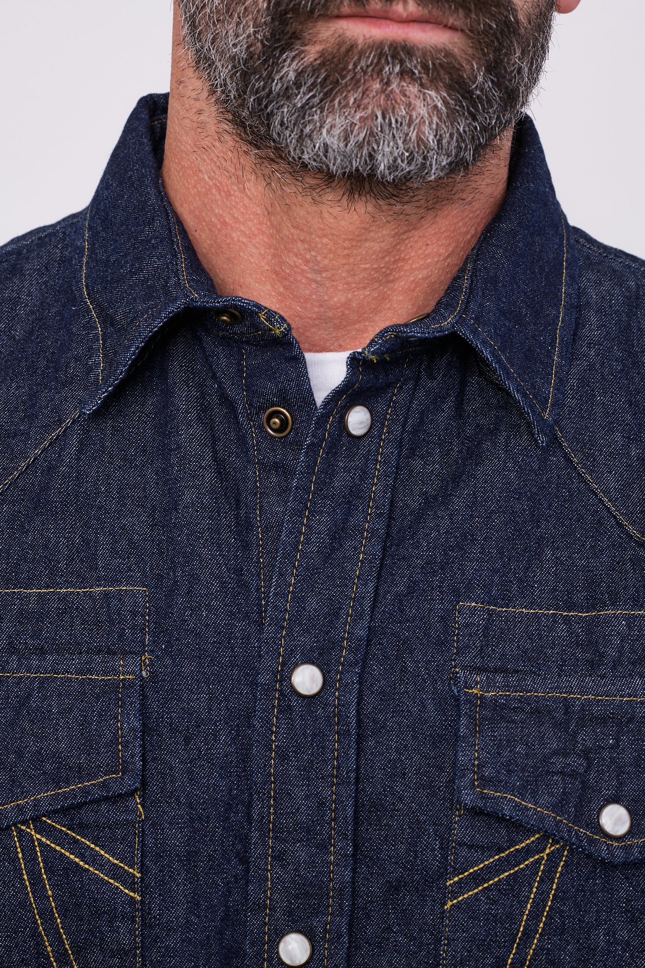 EAT DUST - WESTERN SHIRT Texas Denim  washed | indigo