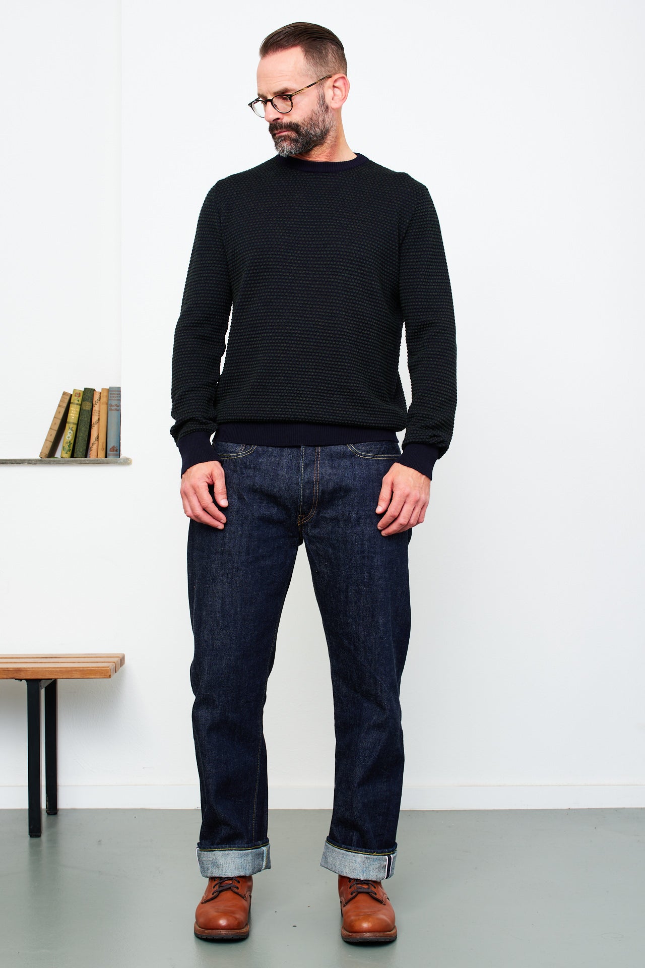 G.R.P. - Crewneck TEC2/14 bicolor | blue-green