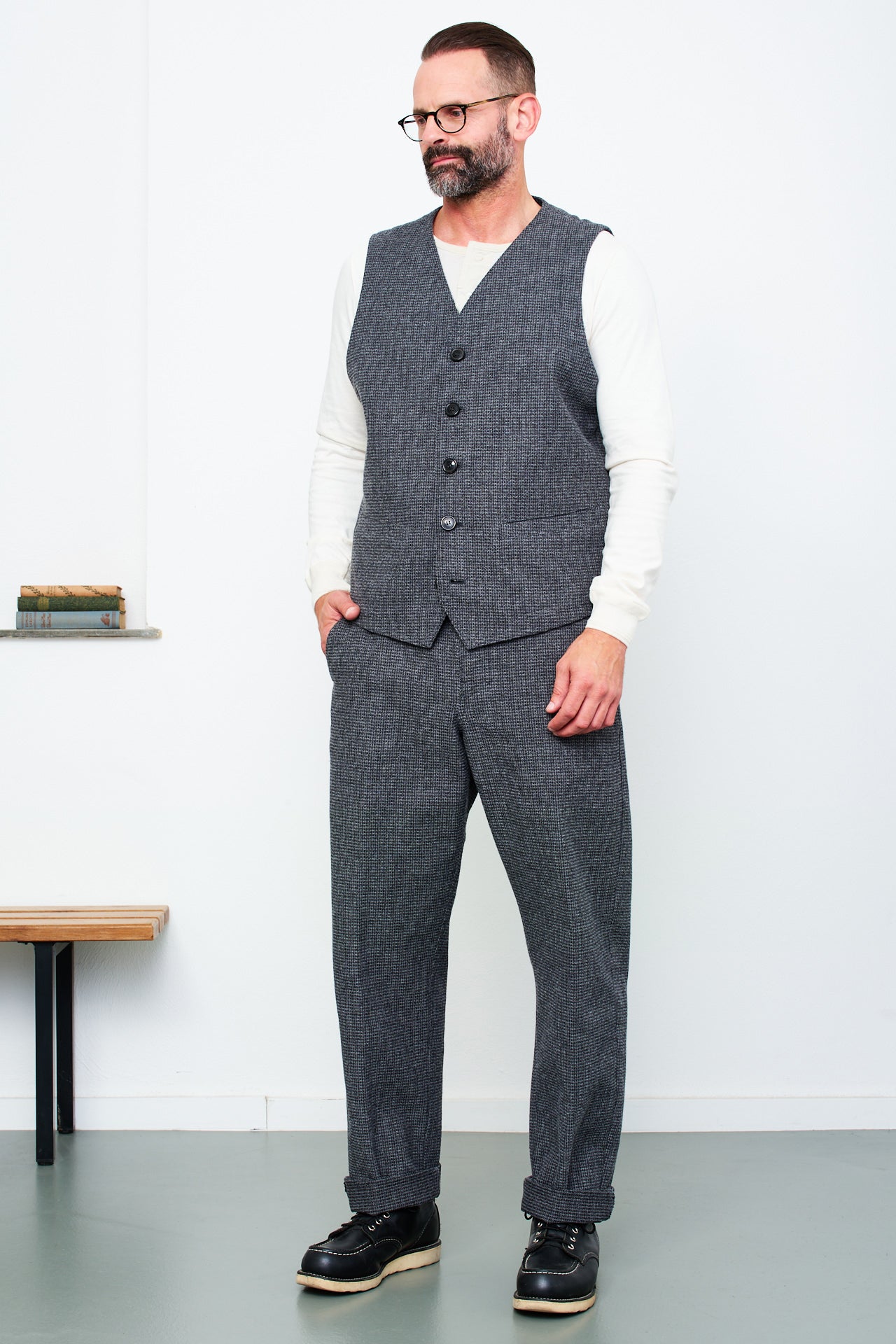 HANSEN - Casual Waistcoat KNUD | broken grey