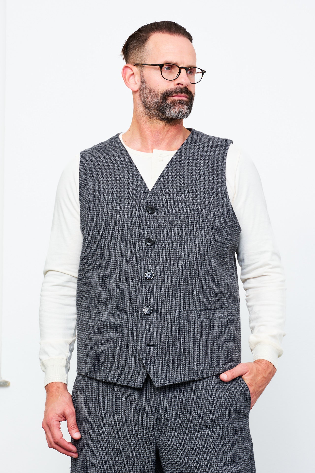 HANSEN - Casual Waistcoat KNUD | broken grey