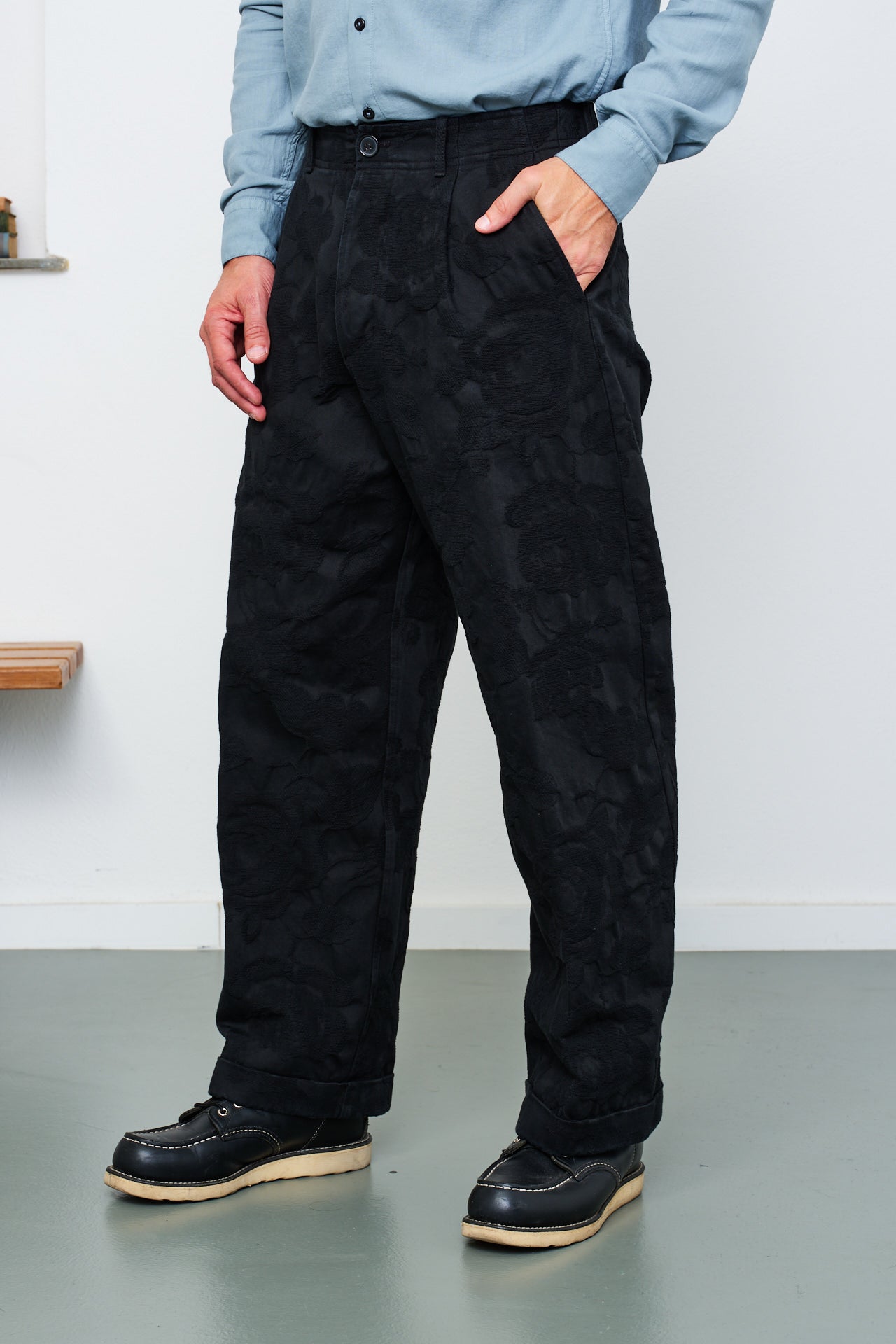 HANSEN - Hose Pleated Trousers BOBBY | black flowers