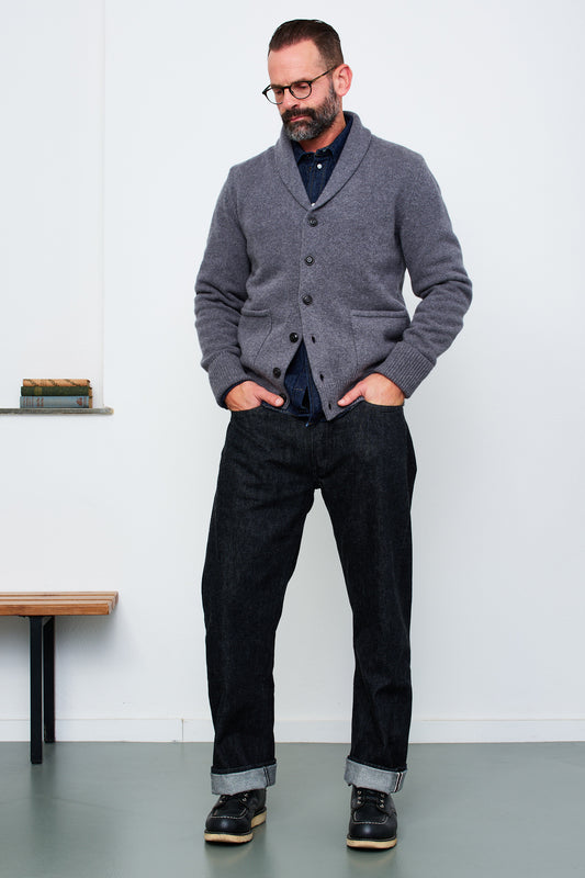 G.R.P. - Shawl Collar Cardigan TEC RA 7 | grey