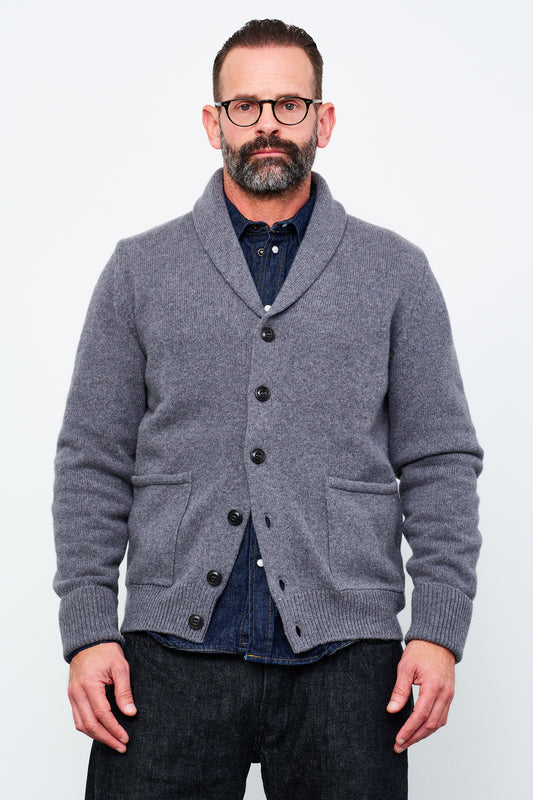 G.R.P. - Shawl Collar Cardigan TEC RA 7 | grey