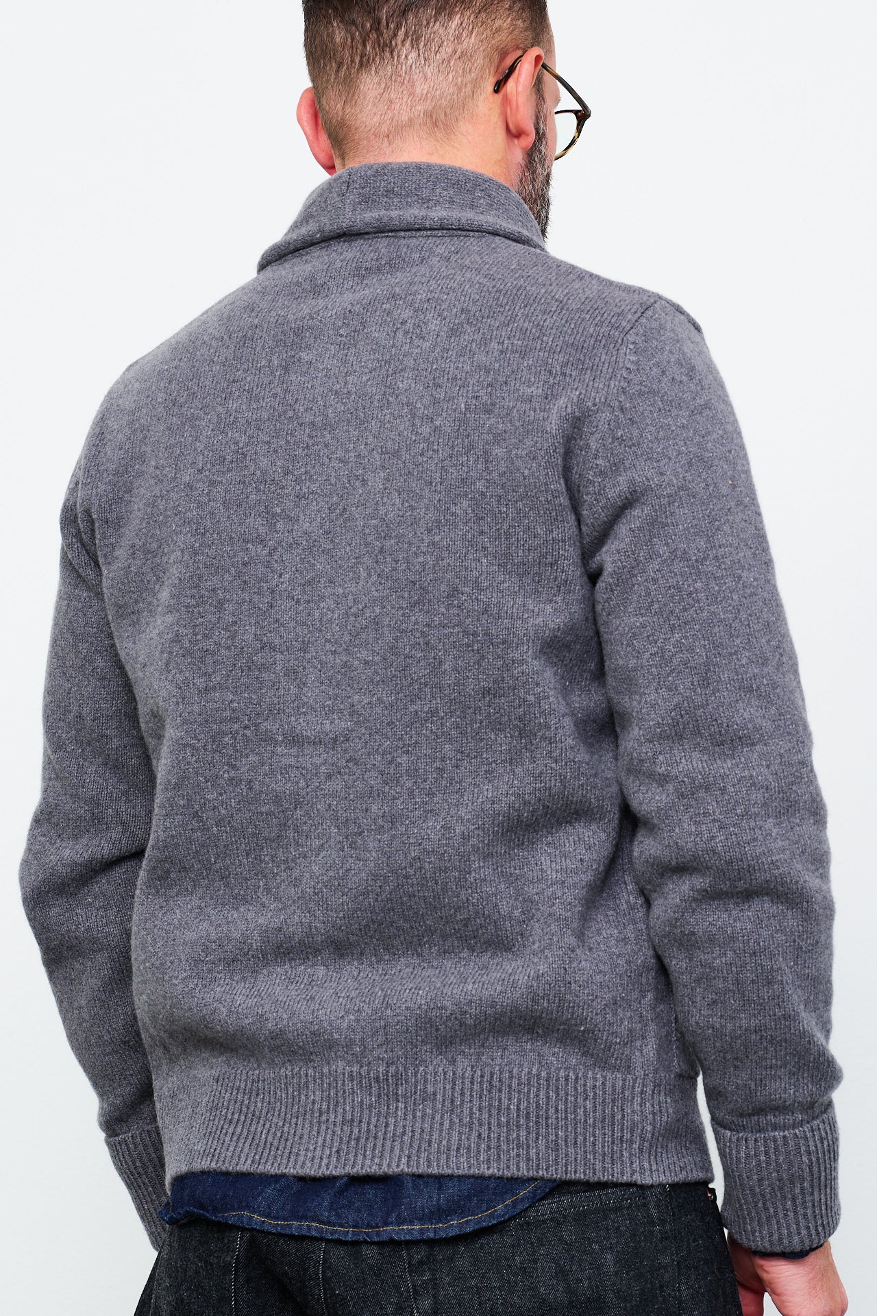 G.R.P. - Shawl Collar Cardigan TEC RA 7 | grey