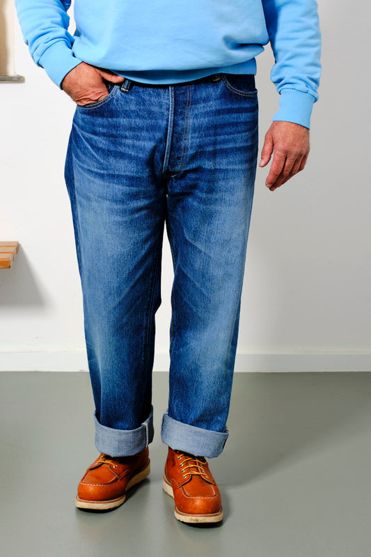SUGAR CANE - Jeans Fit 1947SW (Stonewashed) | medium blue