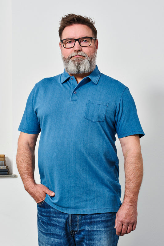 SUNSPEL - Polo Shirt RIVIERA | mid indigo wash