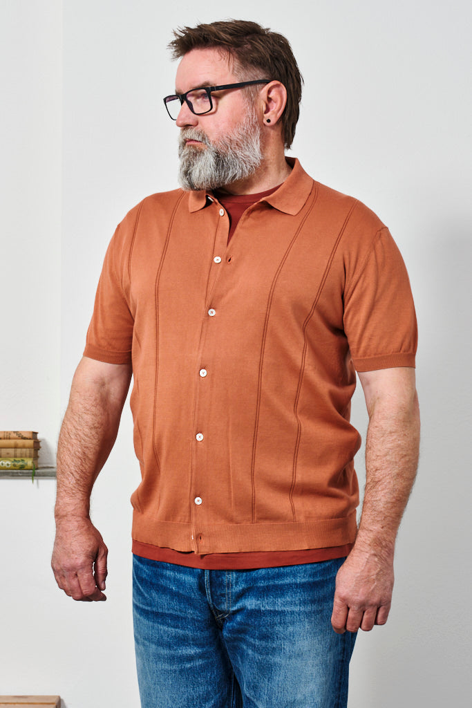 BARACUTA - Knit Polo HORATIO | onion