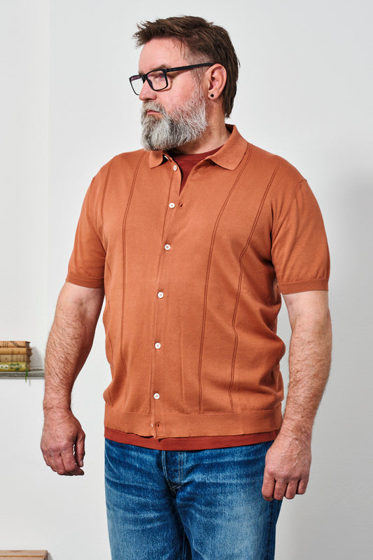 BARACUTA - Knit Polo HORATIO | onion
