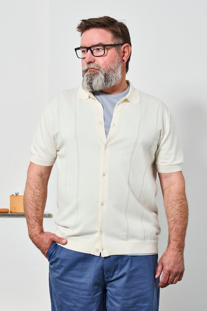 BARACUTA - Knit Polo HORATIO | ivory