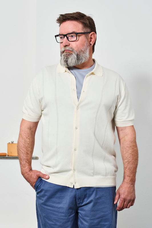 BARACUTA - Knit Polo HORATIO | ivory