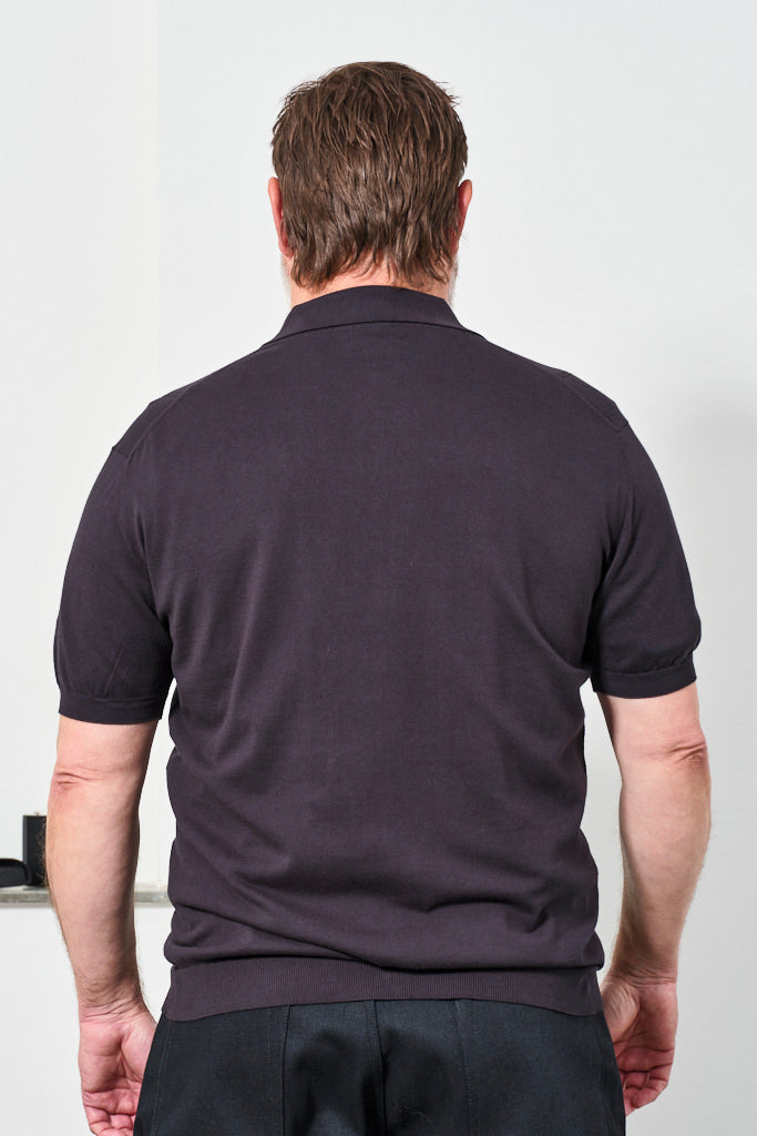 BARACUTA - Knit Polo HORATIO | black
