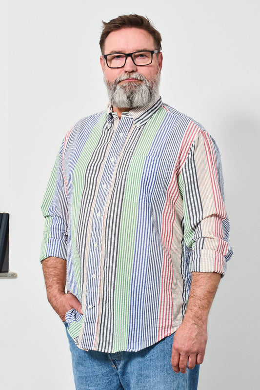 GITMAN - Hemd Multi-Striped SEERSUCKER