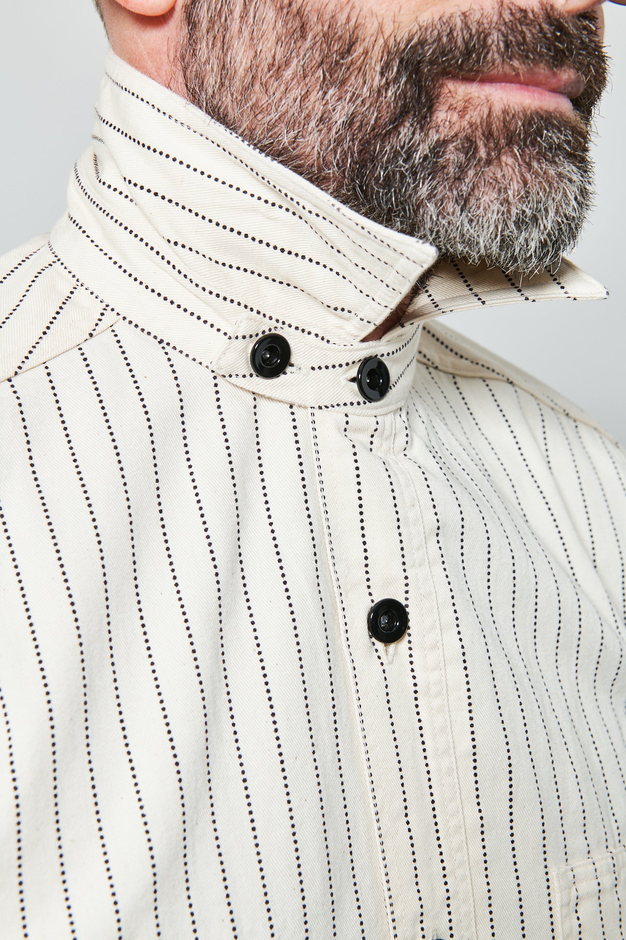SUGAR CANE - Wabash Stripe Work Shirt | white