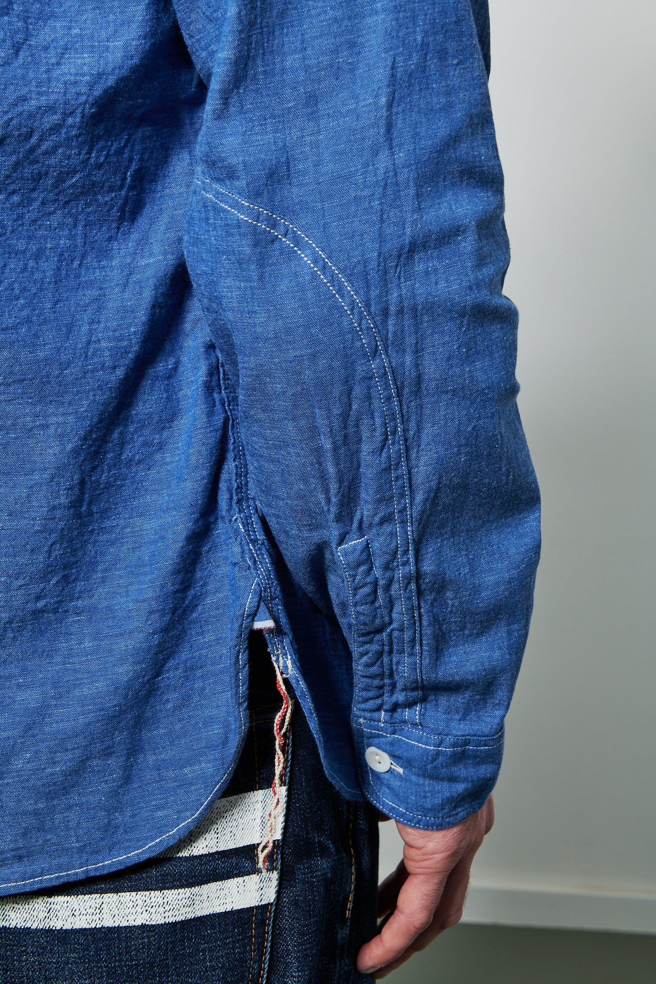 SUGAR CANE - Vat Dye Chambray Work Shirt | blue