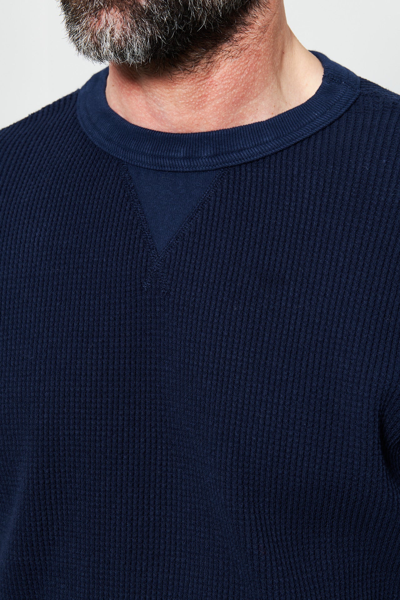 WHITESVILLE - L/S Waffle T-Shirt | navy