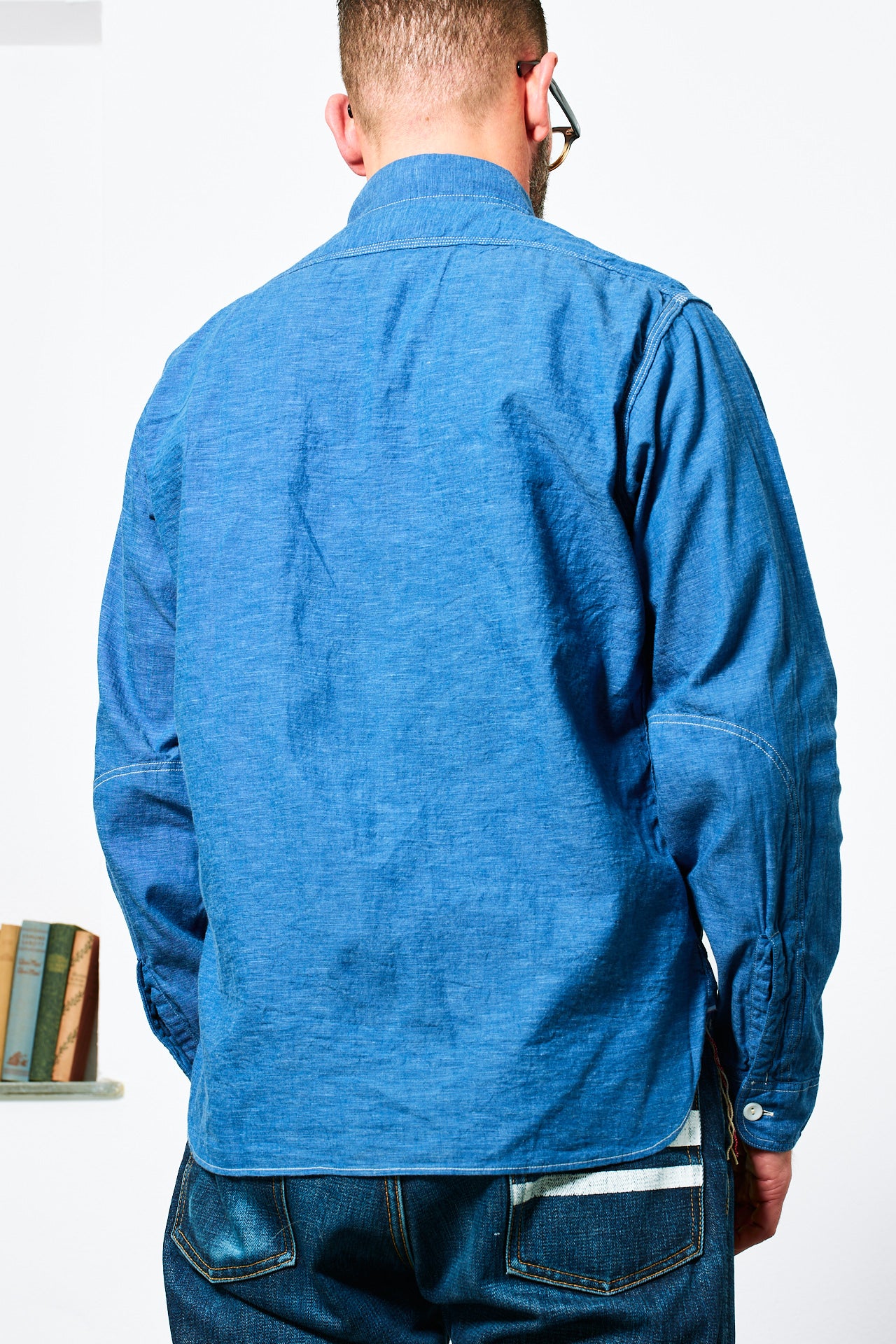 SUGAR CANE - Vat Dye Chambray Work Shirt | blue – Blitz Boutique X