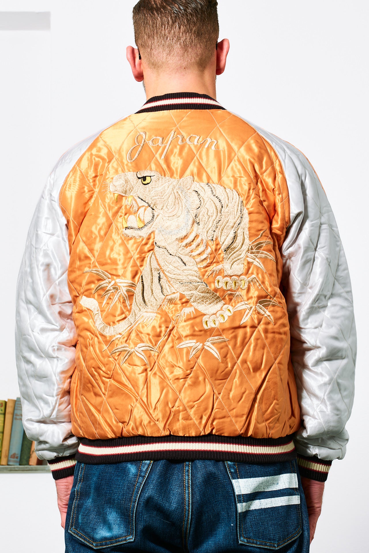 TAILOR TOYO - Souvenir Jacket WHITE TIGER | orange