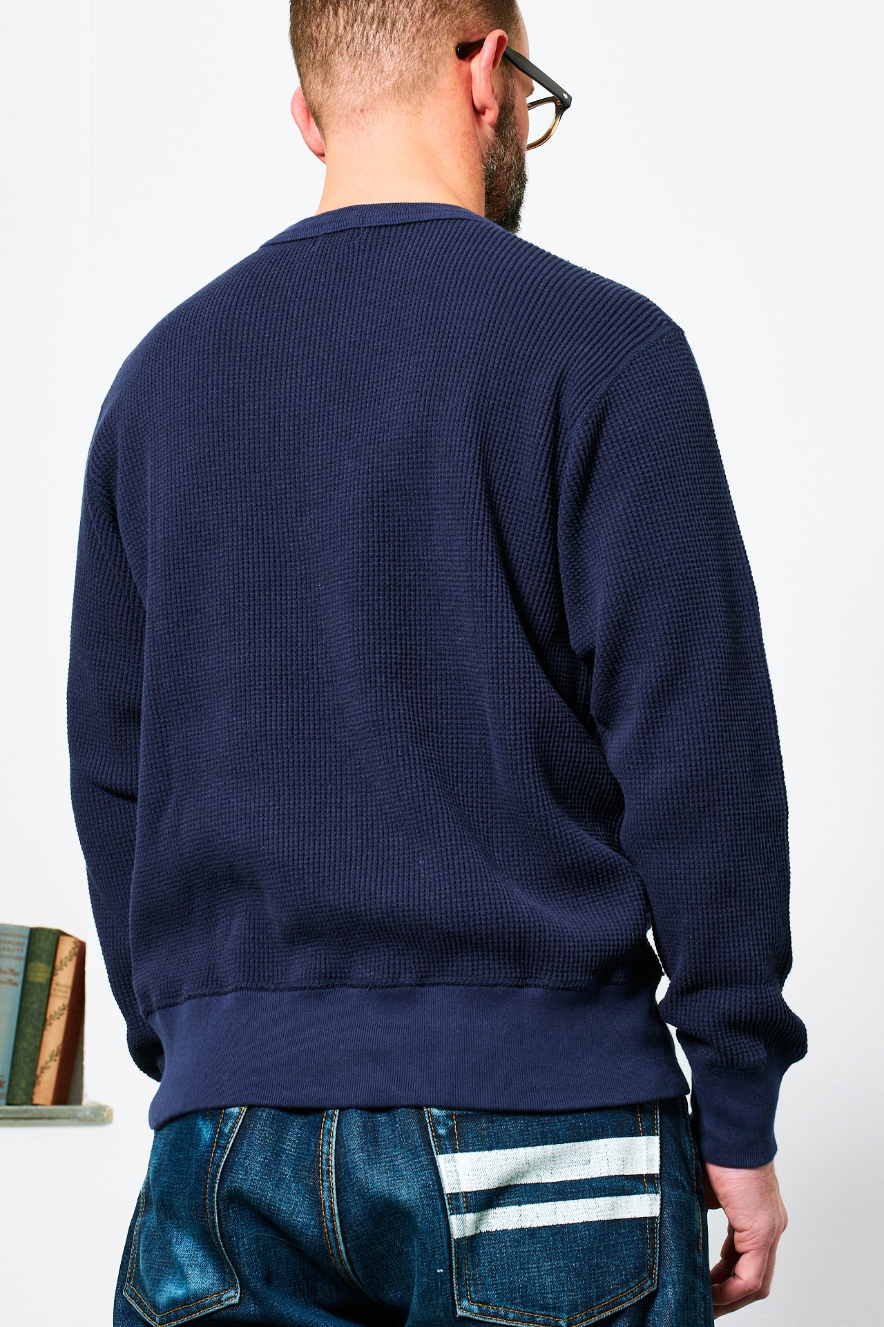 WHITESVILLE - L/S Waffle T-Shirt | navy