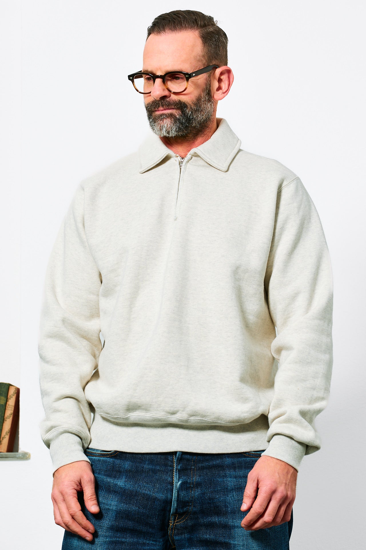 WHITESVILLE - Half Zip Sweatshirt | oatmeal
